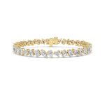 8CTW Mix Shaped Lab Grown Diamond (F/VS) Bracelet in 14K Gold