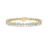 8CTW Mix Shaped Lab Grown Diamond (F/VS) Bracelet in 14K Gold