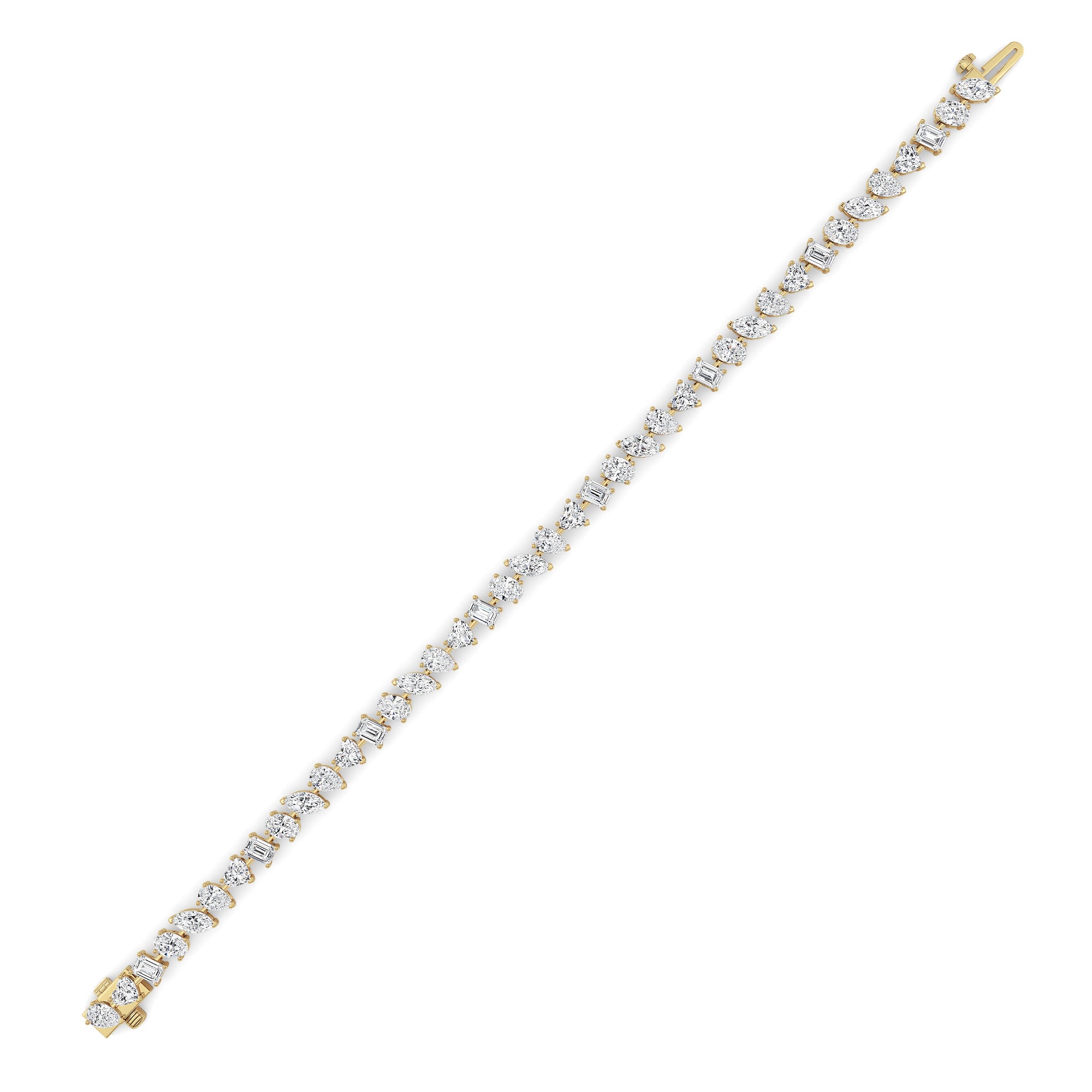 8CTW Mix Shaped Lab Grown Diamond (F/VS) Bracelet in 14K Gold