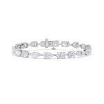10CTW Mix Shaped Lab Grown Diamond East & West Bracelet in 14K Gold (F/VS)