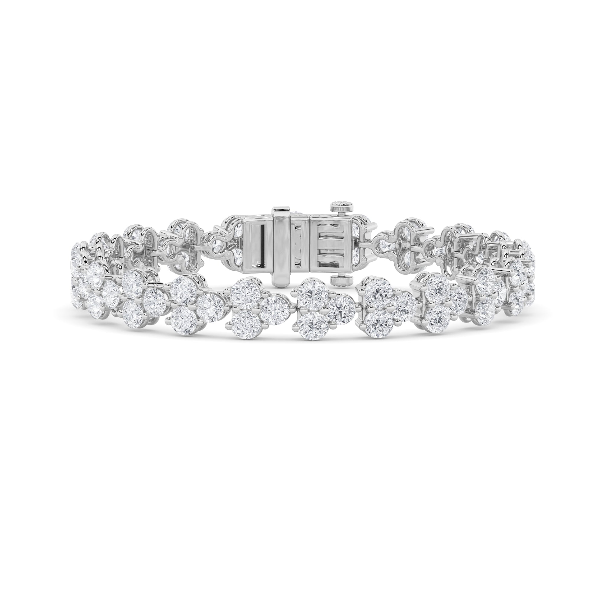 13CTW Round Shaped Lab Grown Diamond (F/VS) Cluster Bracelet in 14K Gold