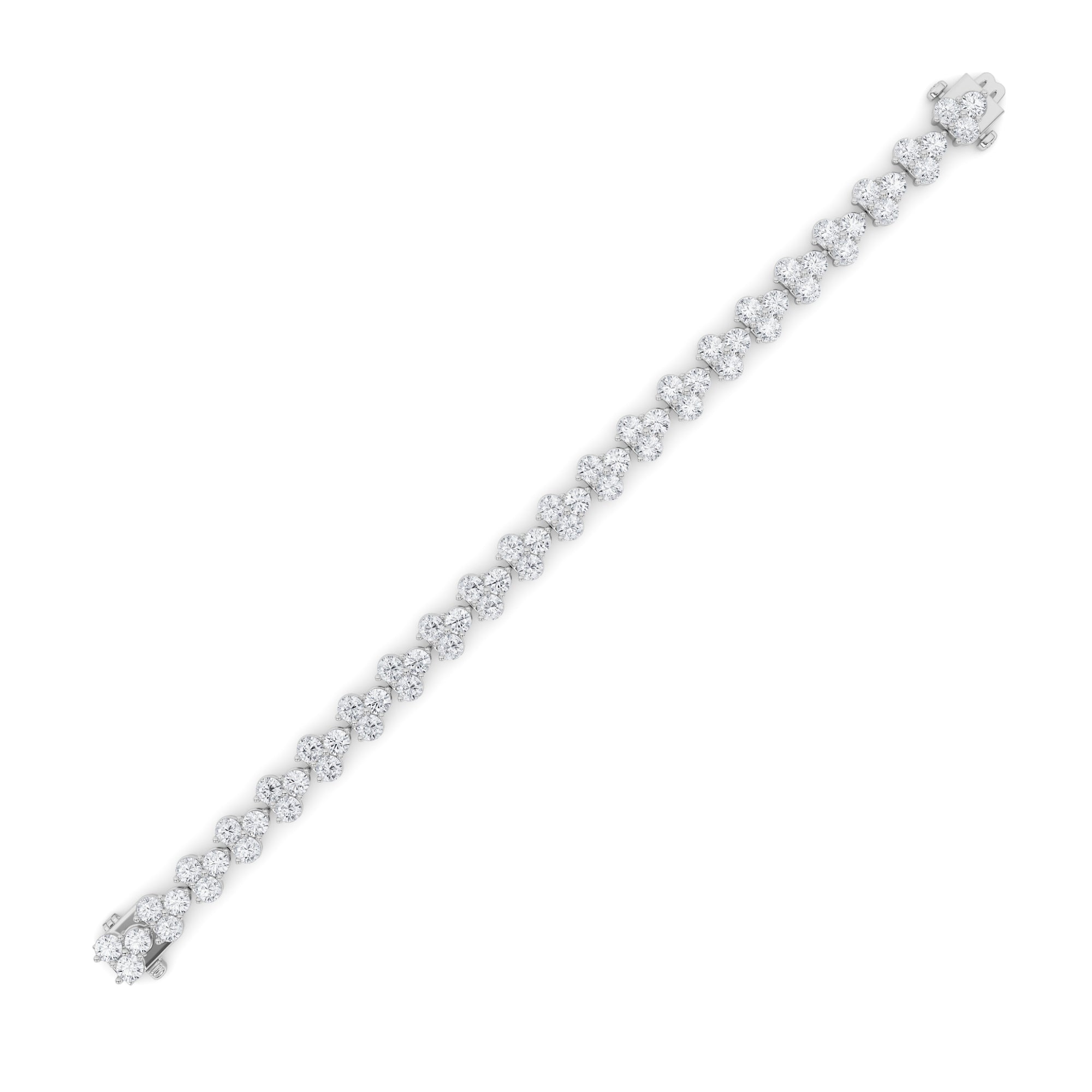 13CTW Round Shaped Lab Grown Diamond (F/VS) Cluster Bracelet in 14K Gold