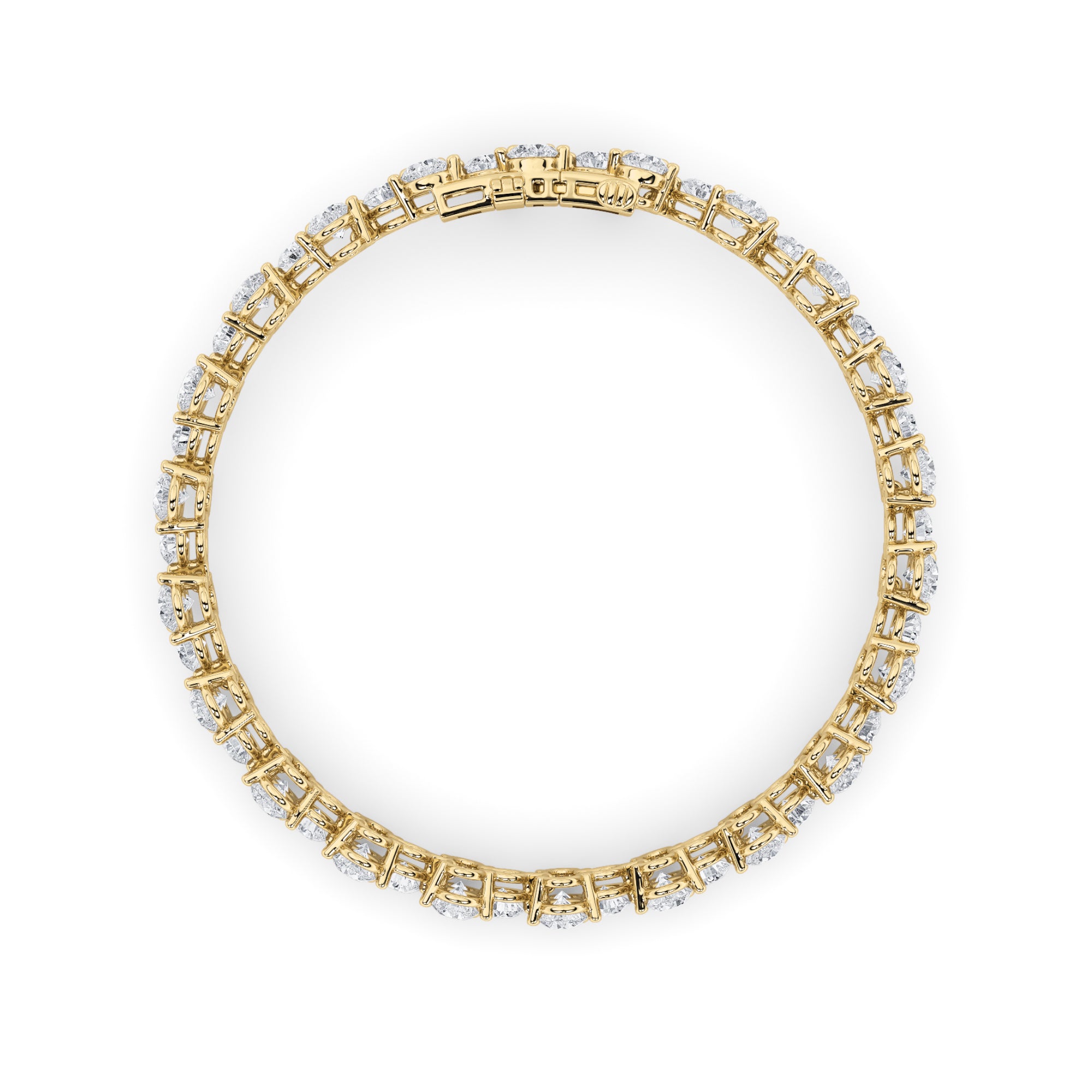 13CTW Round Shaped Lab Grown Diamond (F/VS) Cluster Bracelet in 14K Gold