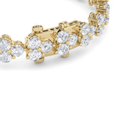 13CTW Round Shaped Lab Grown Diamond (F/VS) Cluster Bracelet in 14K Gold