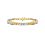 10CTW Round Shaped Lab Grown Diamond (F/VS) Bracelet in 14K Gold
