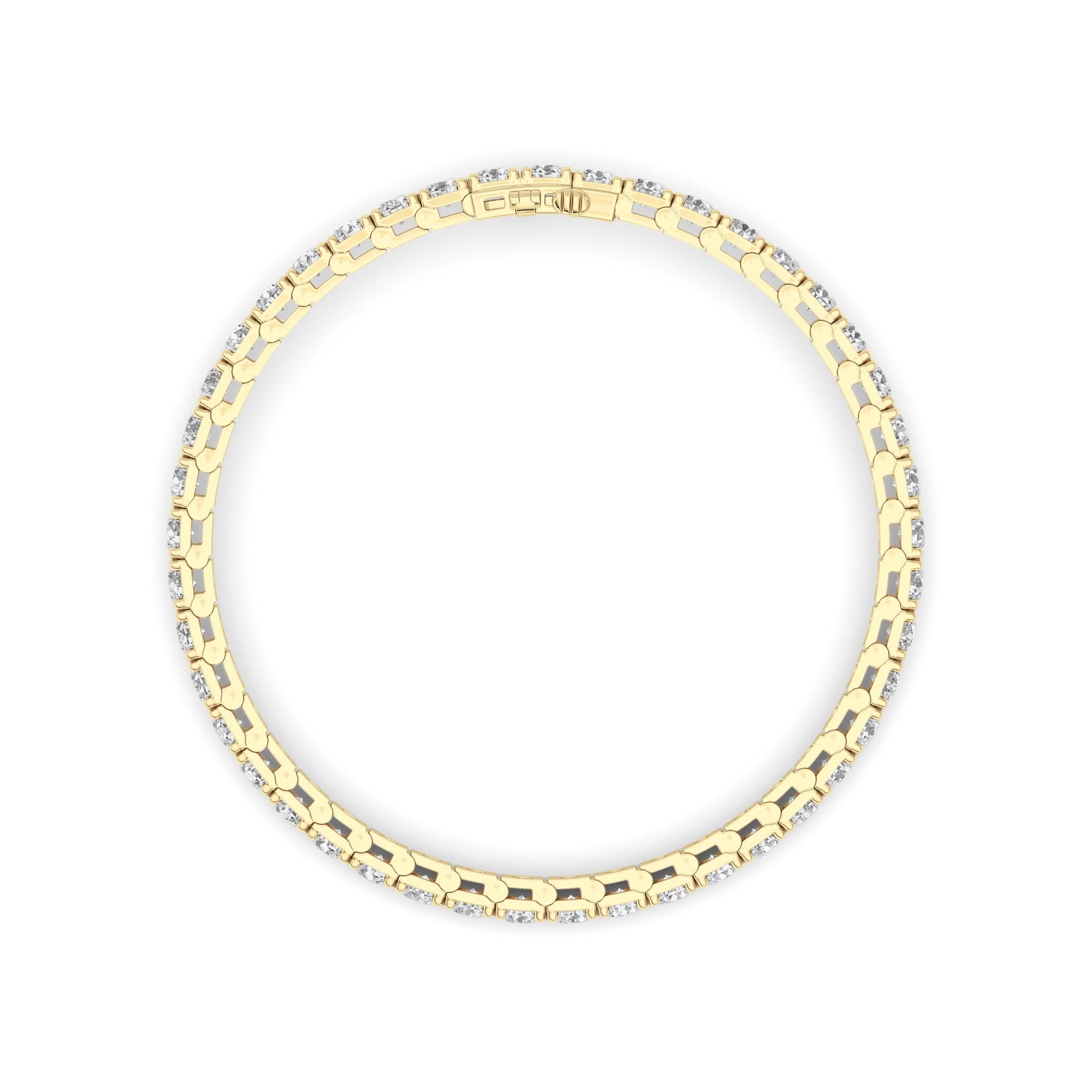 10CTW Round Shaped Lab Grown Diamond (F/VS) Bracelet in 14K Gold