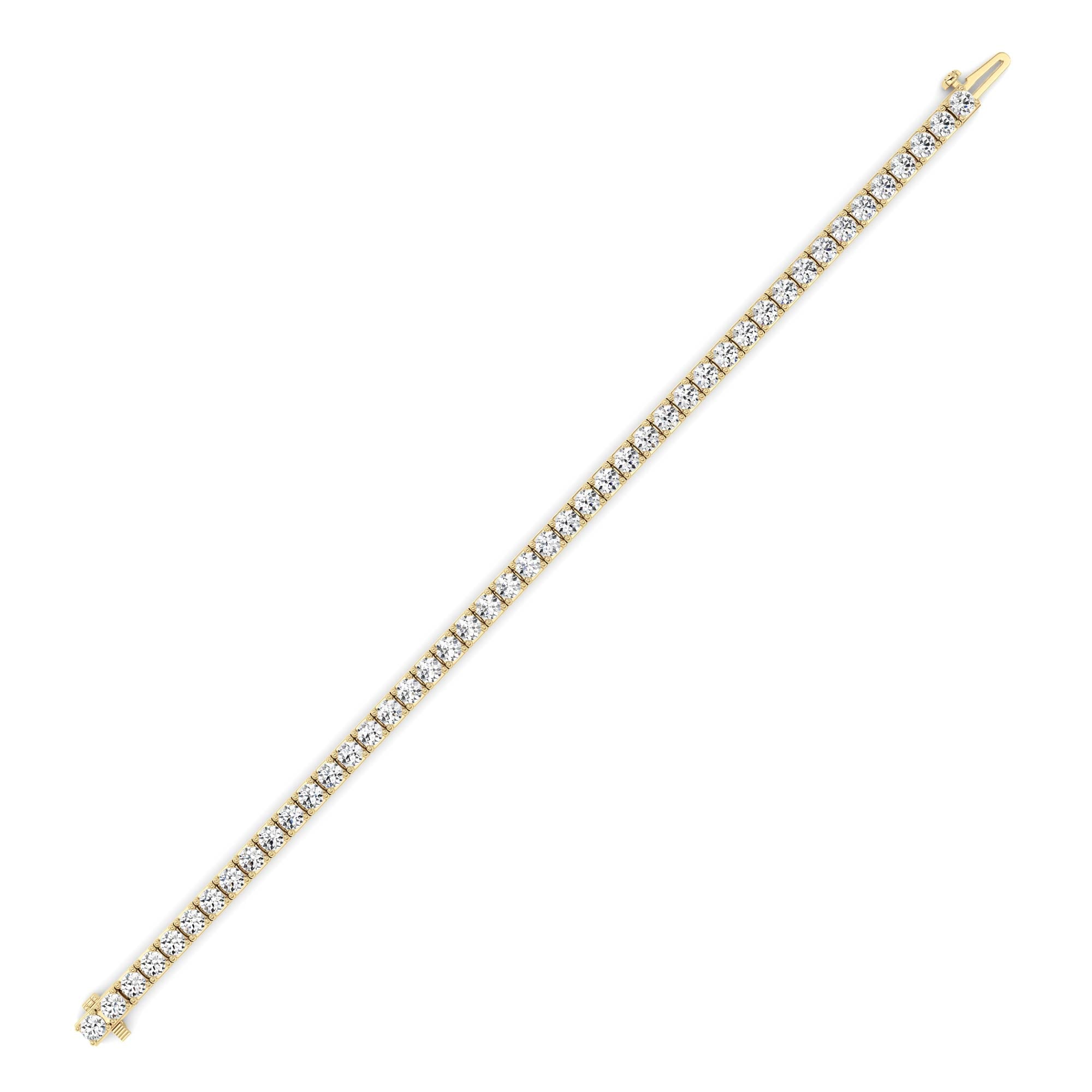 10CTW Round Shaped Lab Grown Diamond (F/VS) Bracelet in 14K Gold