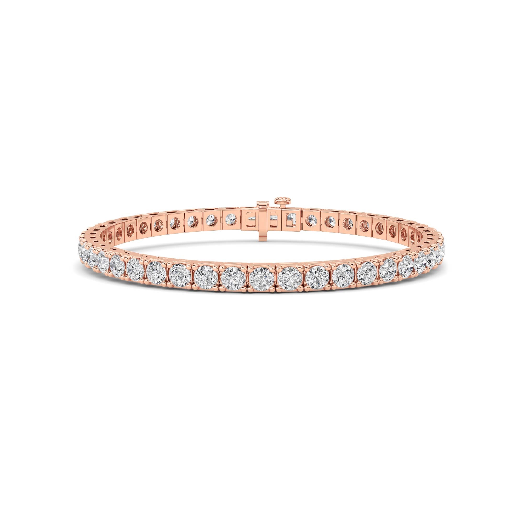 10CTW Round Shaped Lab Grown Diamond (F/VS) Bracelet in 14K Gold