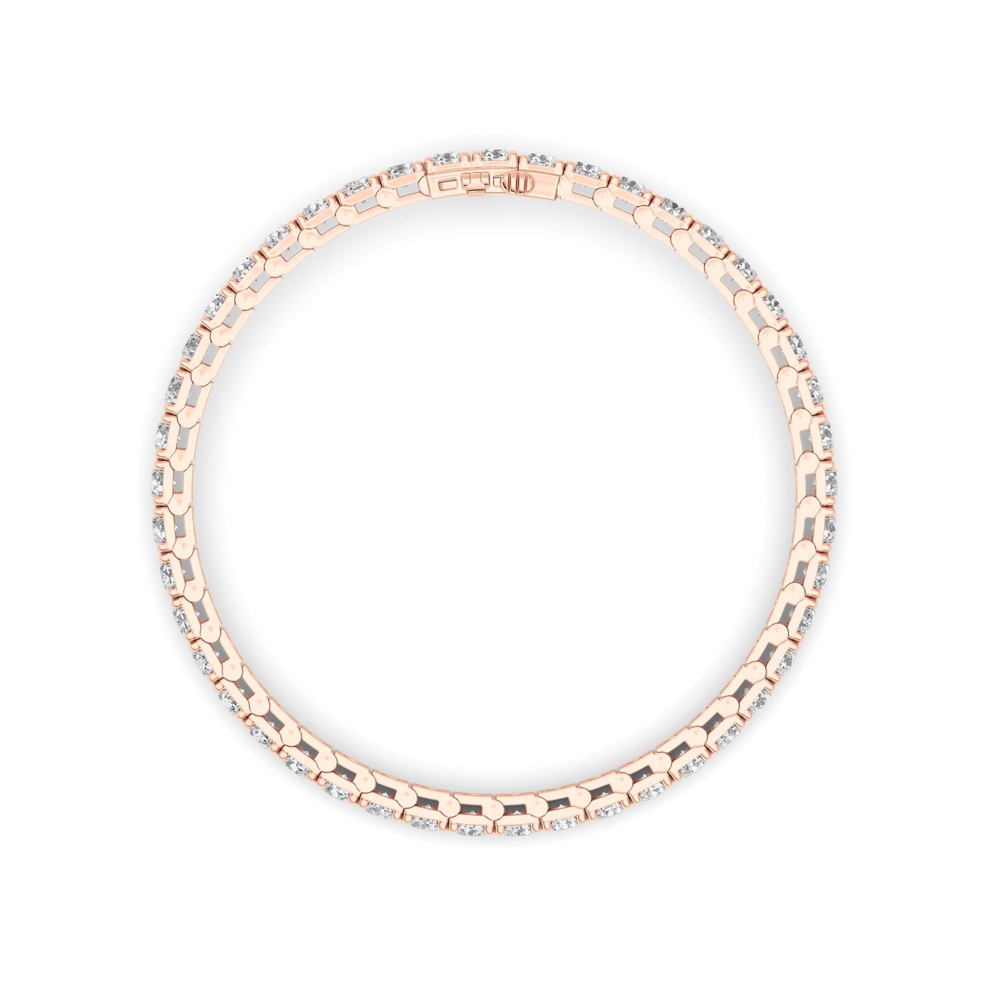 10CTW Round Shaped Lab Grown Diamond (F/VS) Bracelet in 14K Gold