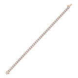 10CTW Round Shaped Lab Grown Diamond (F/VS) Bracelet in 14K Gold
