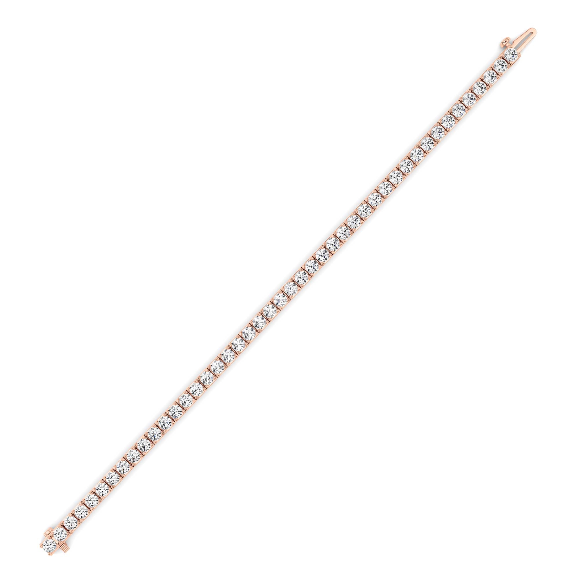 10CTW Round Shaped Lab Grown Diamond (F/VS) Bracelet in 14K Gold