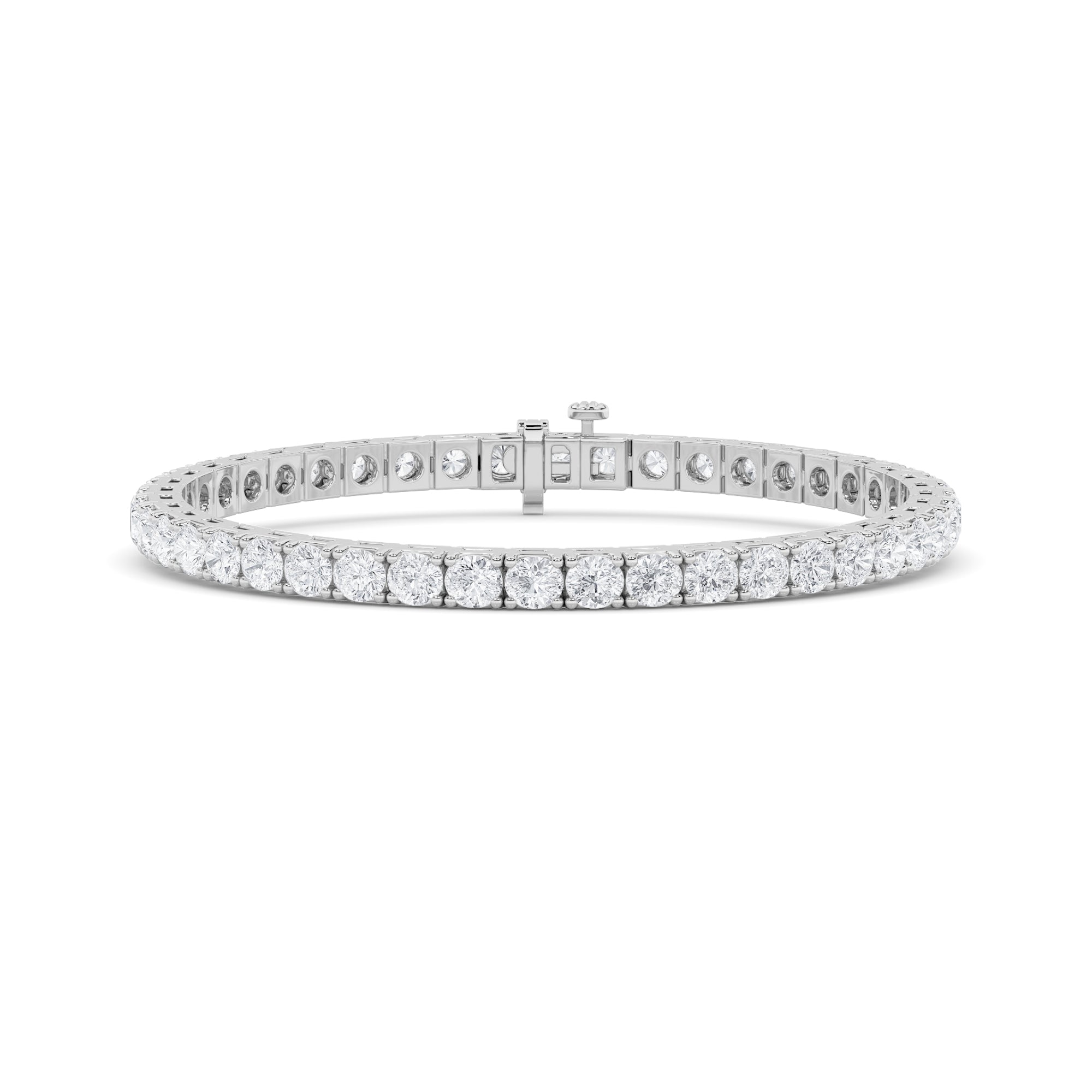 10.25CTW Round Shaped Lab Grown Diamond (F/VS) Bracelet in 14K Gold