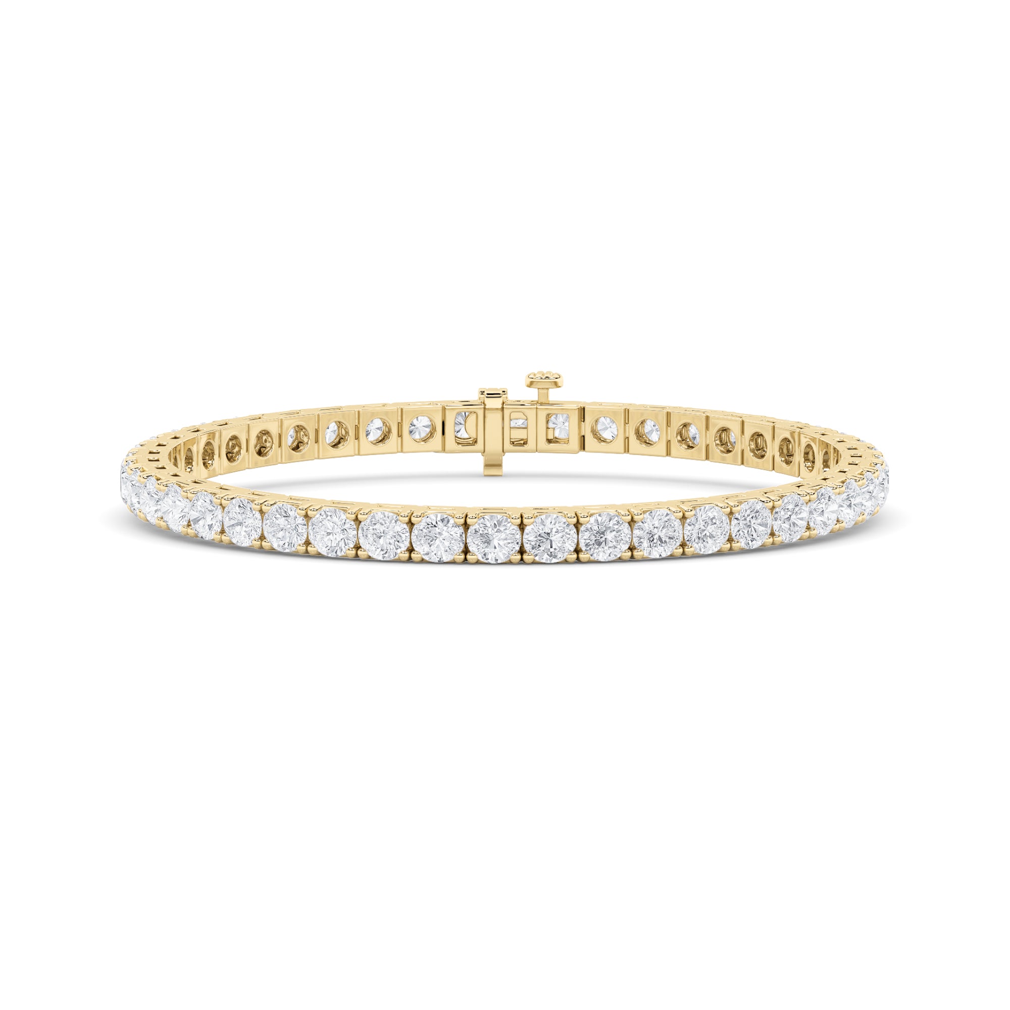 10.25CTW Round Shaped Lab Grown Diamond (F/VS) Bracelet in 14K Gold