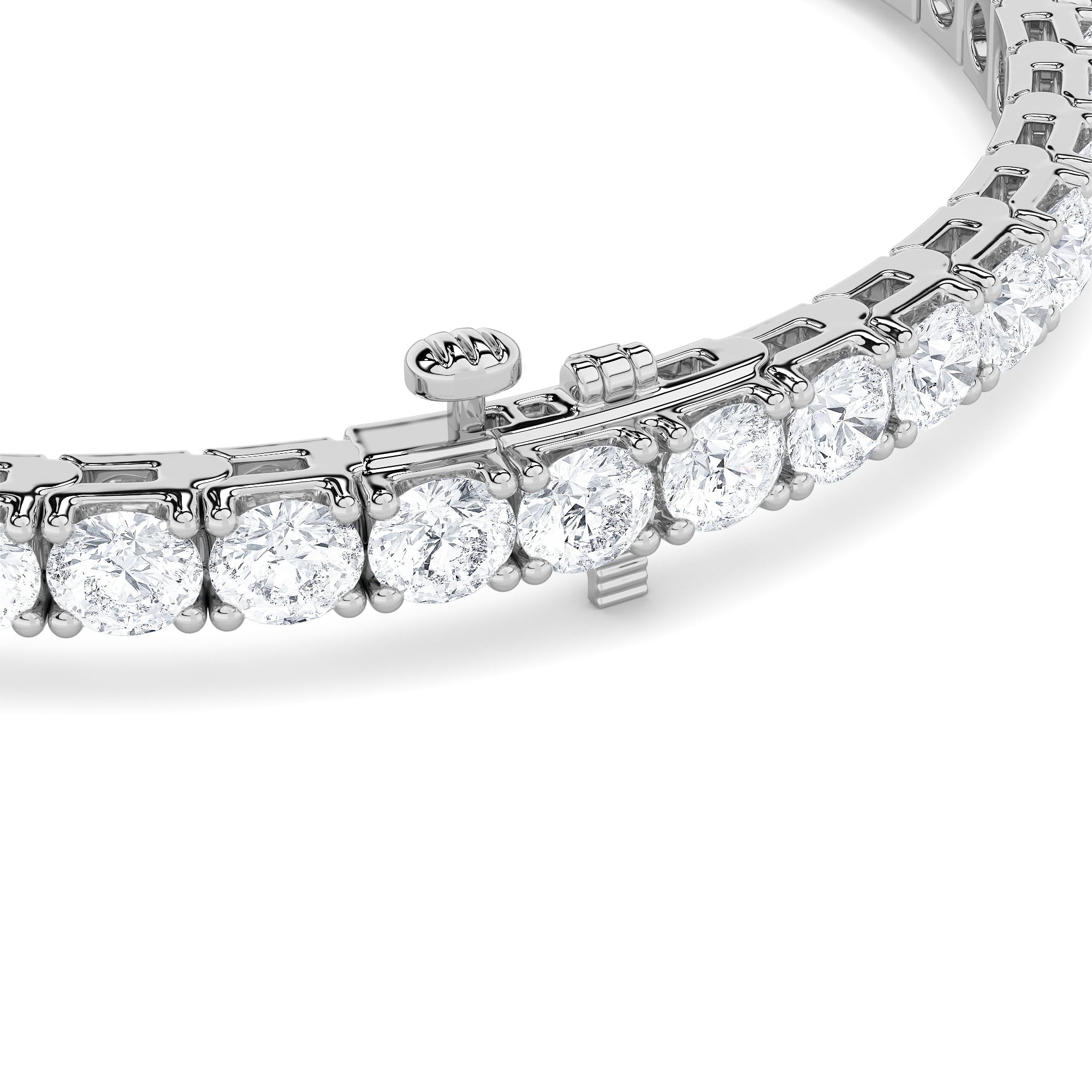 9CTW Round Shaped Lab Grown Diamond (F/VS) Bracelet in 14K Gold