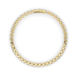 9CTW Round Shaped Lab Grown Diamond (F/VS) Bracelet in 14K Gold