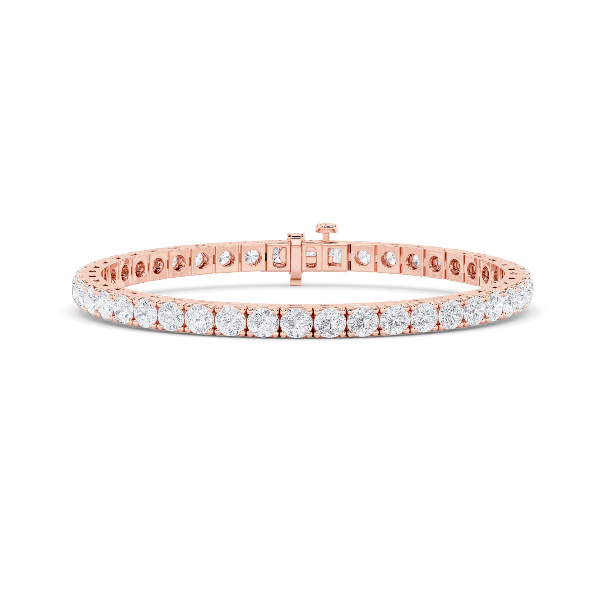 9CTW Round Shaped Lab Grown Diamond (F/VS) Bracelet in 14K Gold