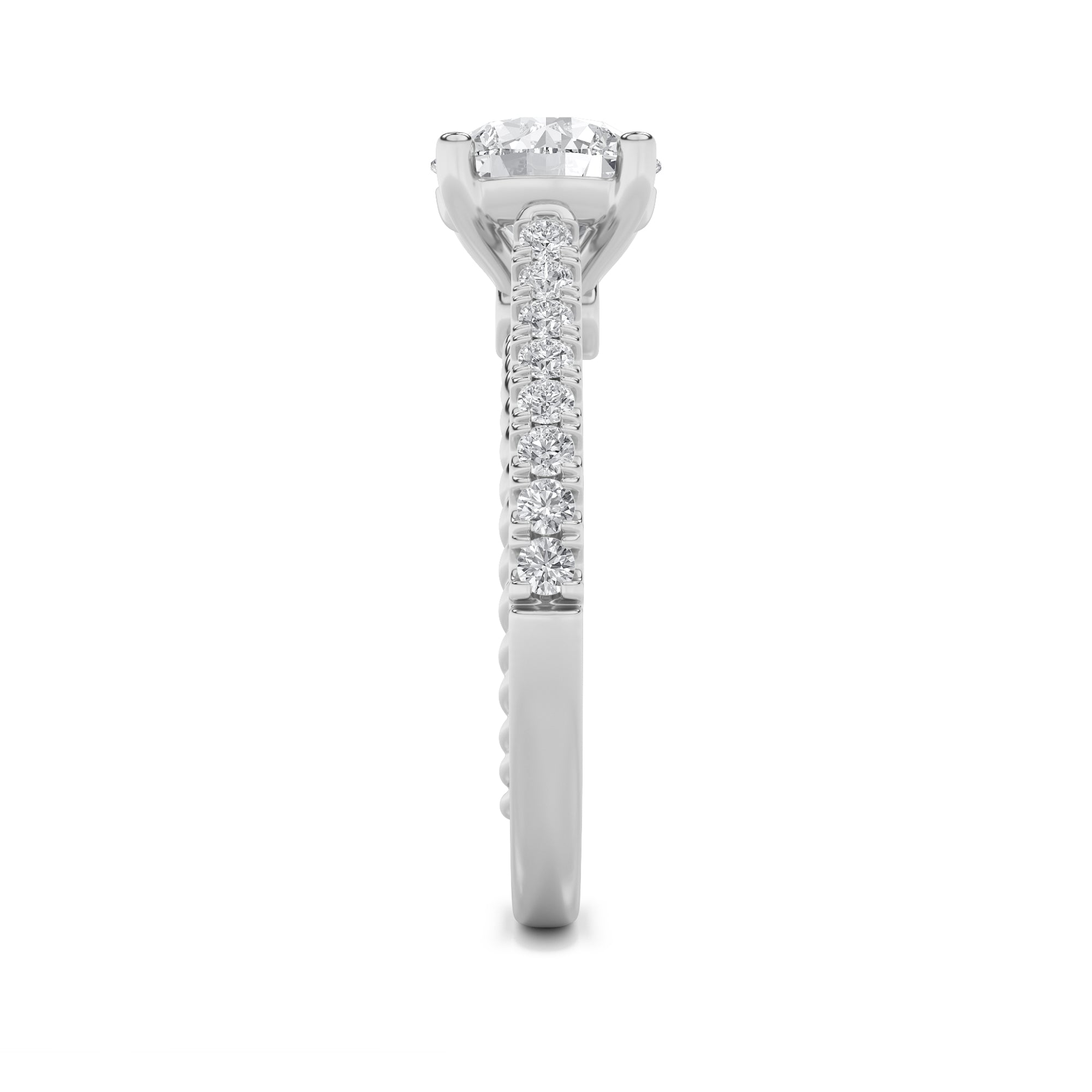 2CTW Round Shaped Lab Grown Diamond (F/VS) Two Tone Accented Rope Design Engagement Ring in 14K Gold