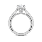 2CTW Round Shaped Lab Grown Diamond (F/VS) Two Tone Accented Rope Design Engagement Ring in 14K Gold