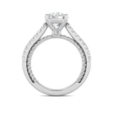 2CTW Round Shaped Lab Grown Diamond (F/VS) Two Tone Accented Rope Design Engagement Ring in 14K Gold