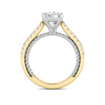 2CTW Round Shaped Lab Grown Diamond (F/VS) Two Tone Accented Rope Design Engagement Ring in 14K Gold