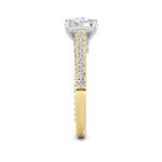 2CTW Round Shaped Lab Grown Diamond (F/VS) Two Tone Accented Rope Design Engagement Ring in 14K Gold