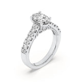 2CTW Oval Shaped Lab Grown Diamond (F/VS) Accented Milgrain Engagement Ring in 14K Gold