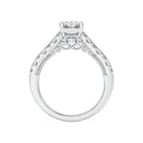 2CTW Oval Shaped Lab Grown Diamond (F/VS) Accented Milgrain Engagement Ring in 14K Gold
