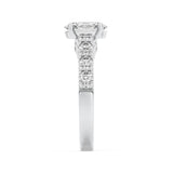 2CTW Oval Shaped Lab Grown Diamond (F/VS) Accented Milgrain Engagement Ring in 14K Gold