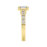 2CTW Oval Shaped Lab Grown Diamond (F/VS) Accented Milgrain Engagement Ring in 14K Gold