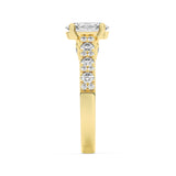 2CTW Oval Shaped Lab Grown Diamond (F/VS) Accented Milgrain Engagement Ring in 14K Gold