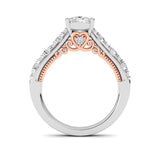 2CTW Oval Shaped Lab Grown Diamond (F/VS) Accented Milgrain Engagement Ring in 14K Gold