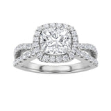 2CTW Elongated Cushion Shaped Lab Grown Diamond (F/VS) Ring in 14K Gold