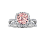 2CTW Elongated Cushion Shaped Lab Grown Diamond (F/VS) Ring in 14K Gold