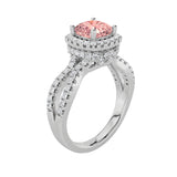2CTW Elongated Cushion Shaped Lab Grown Diamond (F/VS) Ring in 14K Gold