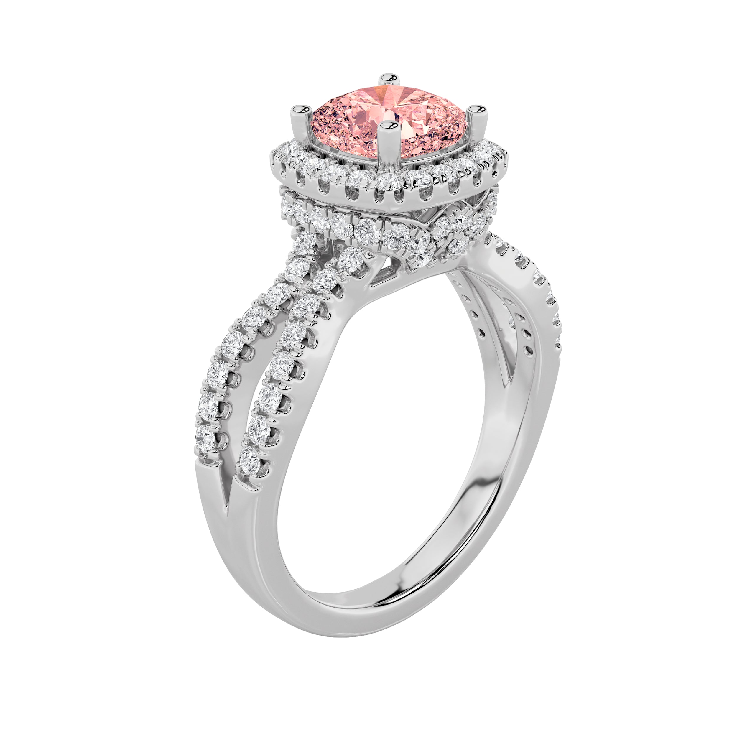 2CTW Elongated Cushion Shaped Lab Grown Diamond (F/VS) Ring in 14K Gold