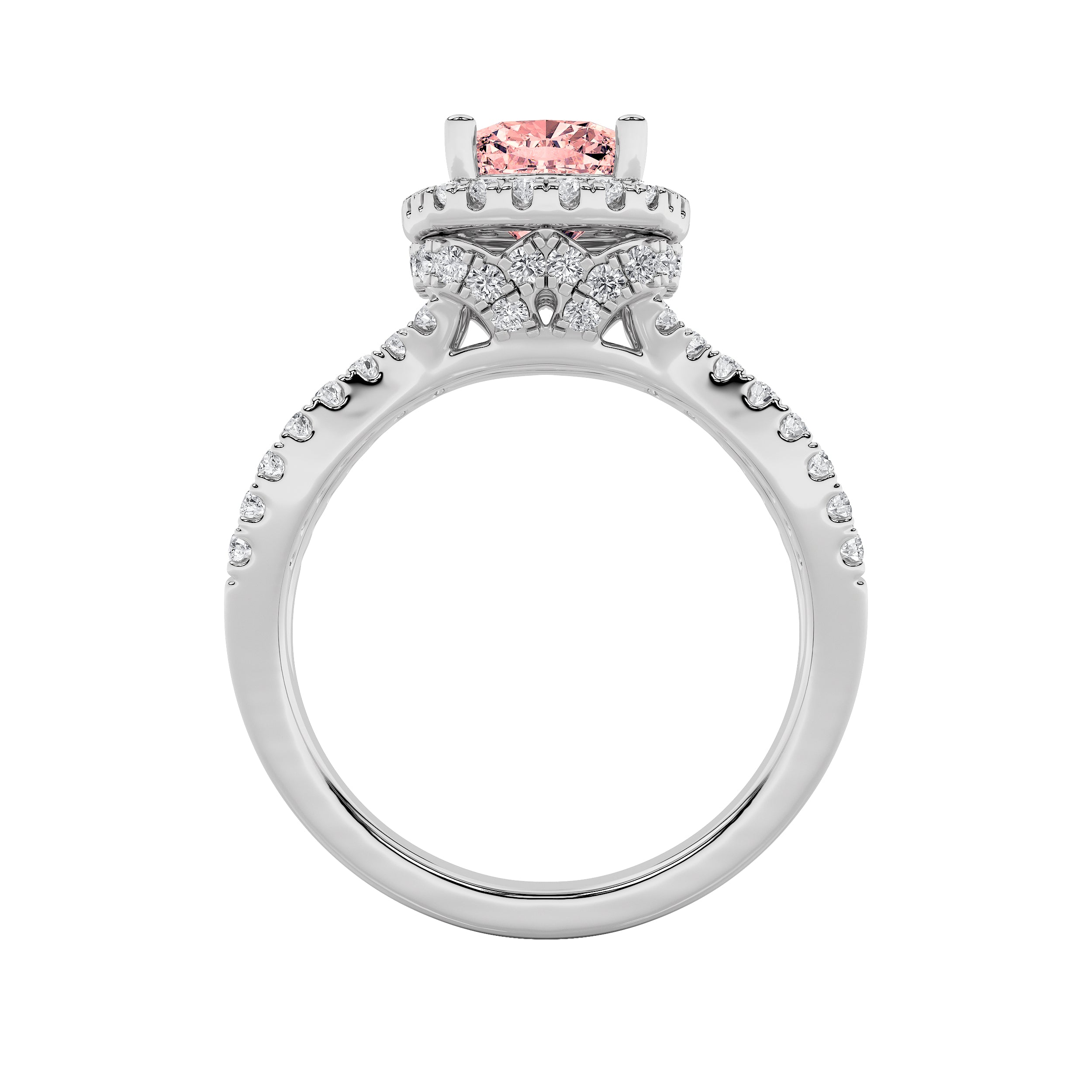 2CTW Elongated Cushion Shaped Lab Grown Diamond (F/VS) Ring in 14K Gold