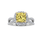 2.25CTW Elongated Cushion Shaped Lab Grown Diamond (F/VS) Ring in 14K Gold