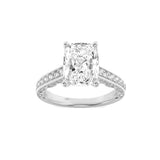 2.5CTW Elongated Cushion Shaped Lab Grown Diamond (G/VS) Accented Engagement Ring in 14K Gold