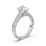 2CTW Oval Shaped Lab Grown Diamond (F/VS) Accented Engagement Ring in 14K Gold