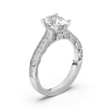 2CTW Oval Shaped Lab Grown Diamond (F/VS) Accented Engagement Ring in 14K Gold