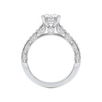 2CTW Oval Shaped Lab Grown Diamond (F/VS) Accented Engagement Ring in 14K Gold