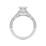 2CTW Oval Shaped Lab Grown Diamond (F/VS) Accented Engagement Ring in 14K Gold