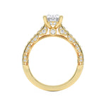 2CTW Oval Shaped Lab Grown Diamond (F/VS) Accented Engagement Ring in 14K Gold