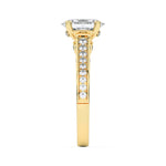 2CTW Oval Shaped Lab Grown Diamond (F/VS) Accented Engagement Ring in 14K Gold