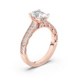 2CTW Oval Shaped Lab Grown Diamond (F/VS) Accented Engagement Ring in 14K Gold