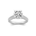 2CTW Round Shaped Lab Grown Diamond (F/VS) Accented Engagement Ring in 14K Gold