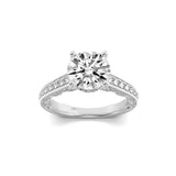 2CTW Round Shaped Lab Grown Diamond (F/VS) Accented Engagement Ring in 14K Gold