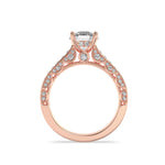 2CTW Round Shaped Lab Grown Diamond (F/VS) Accented Engagement Ring in 14K Gold