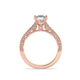 2CTW Round Shaped Lab Grown Diamond (F/VS) Accented Engagement Ring in 14K Gold