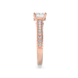 2CTW Round Shaped Lab Grown Diamond (F/VS) Accented Engagement Ring in 14K Gold